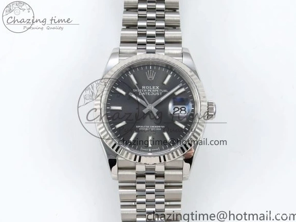 1229 HighQuality DateJust 36 126234 APF 1:1 Best Edition 904L Steel Gray Sitck Dial on SS Jubilee Bracelet VR 1595